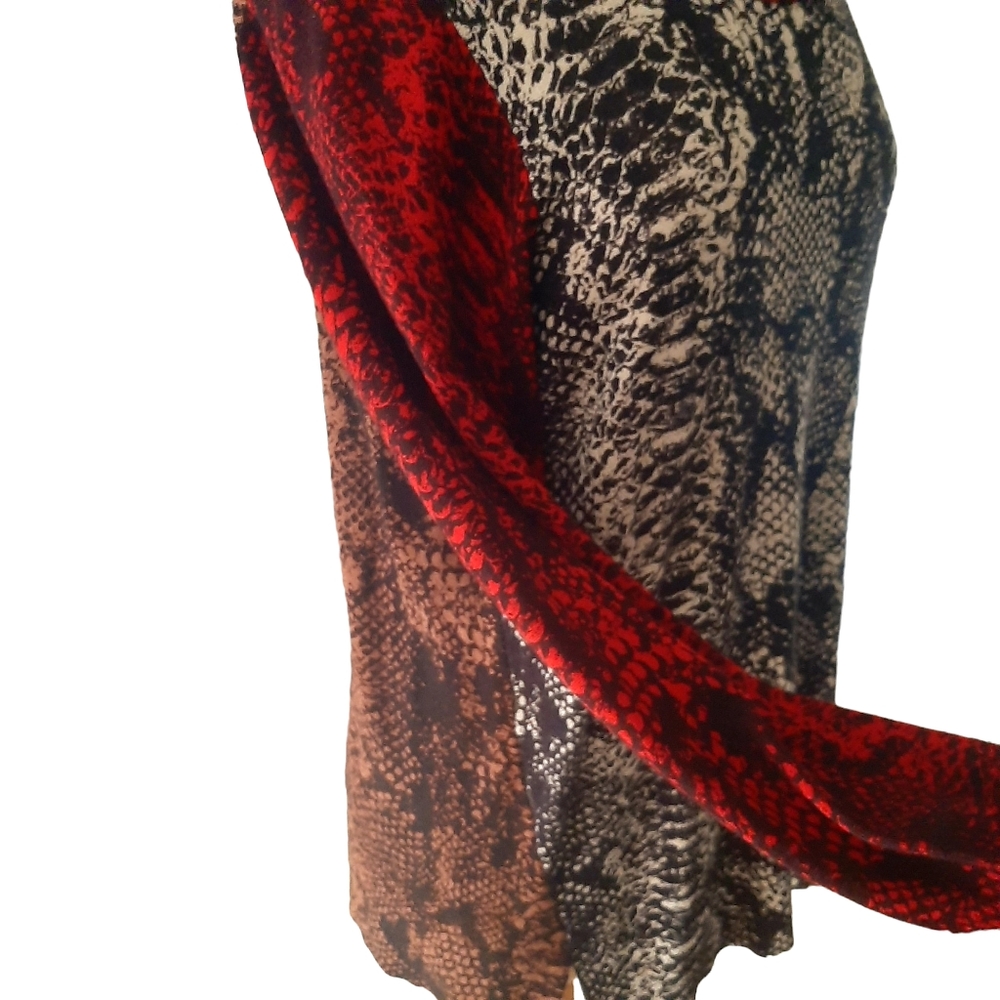 Peck & Peck Snakeskin Print Color Block Sweater - image 5
